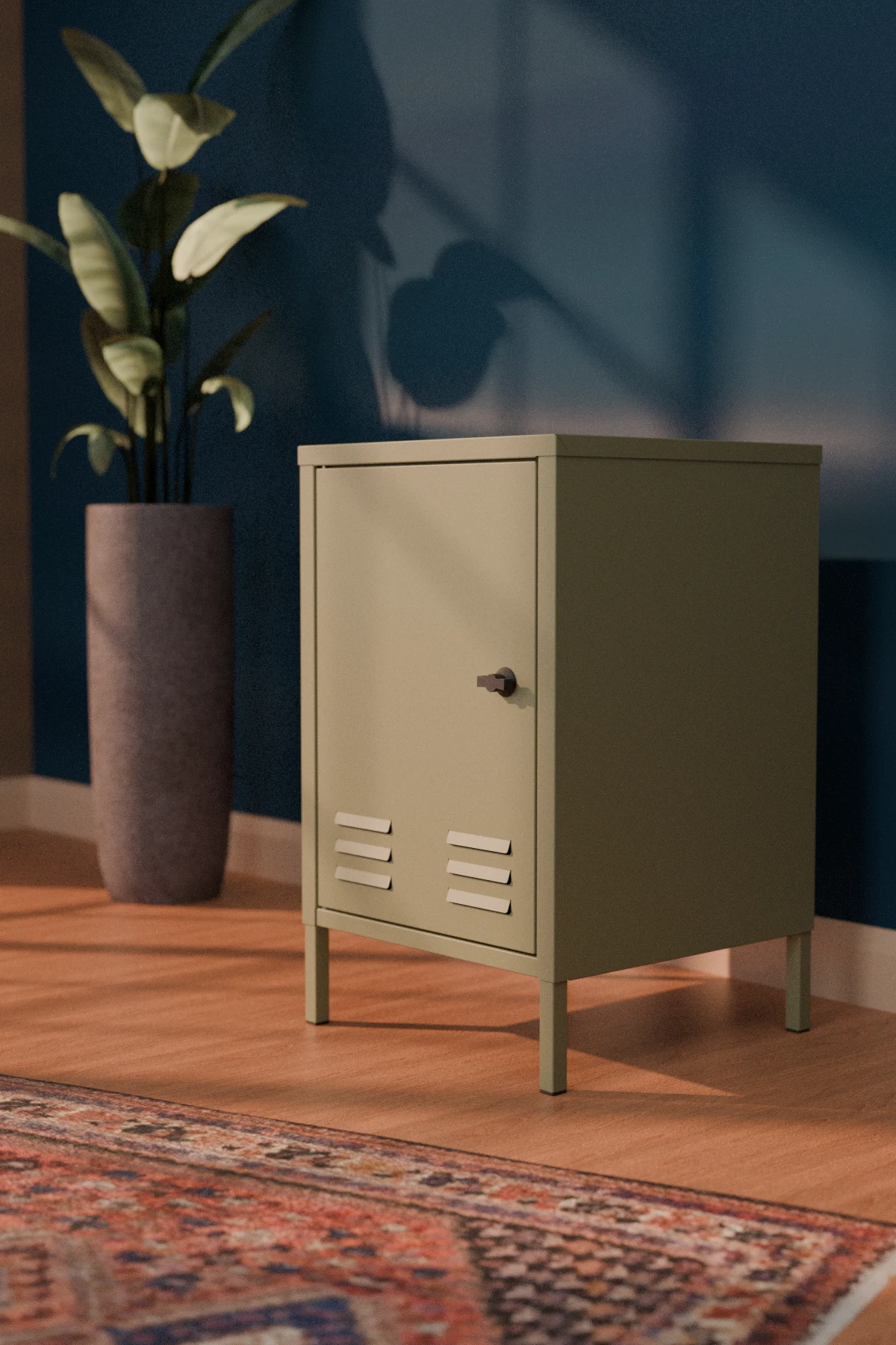 Django Metal Komodin - Raflı Kapaklı Dolap - Görsel 6