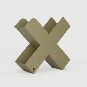 X-Line Modern Metal Kitaplık ve Dekoratif Raf - Koyu Yeşil